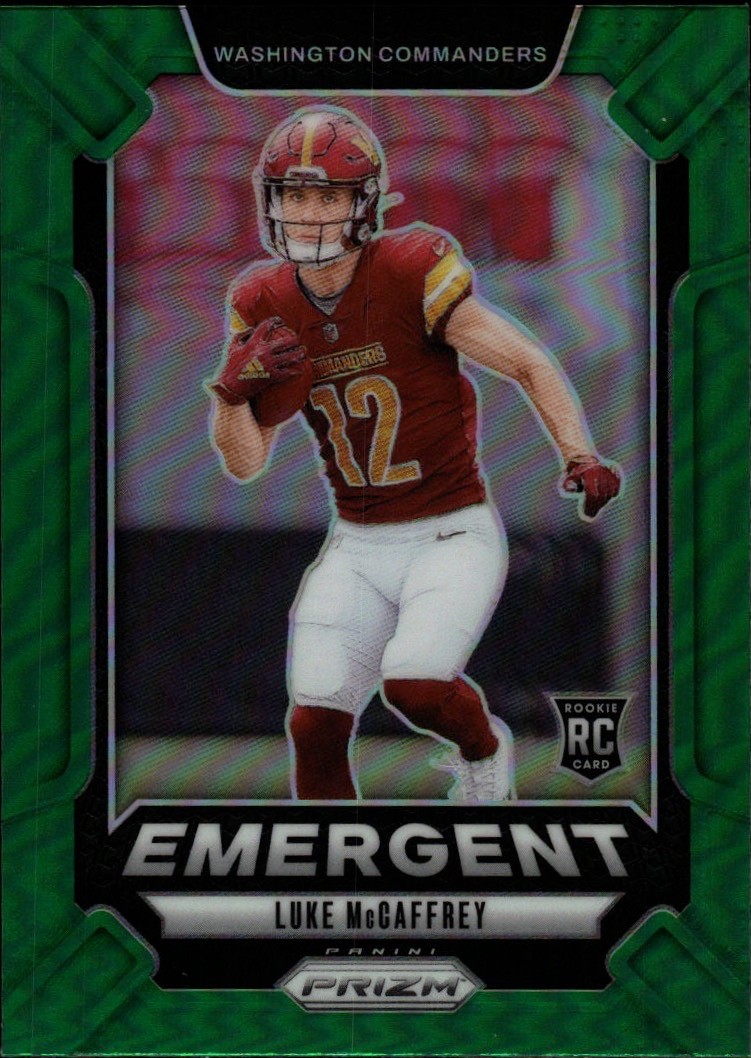 Luke McCaffrey Panini Prizm Emergent #14 Green