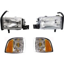 Headlight And Corner Light Kit For 1994-2001 Dodge Ram 1500 Lhrh Halogen Headlight And Corner Light Kit For 1994-2001 Dodge Ram 1500 Lhrh Halogen