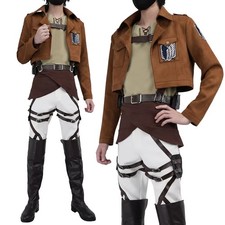 Attack on Titan Scout Regiment Eren Jaeger Chaqueta Camisa Pantalón Cinturón Conjunto Disfraz