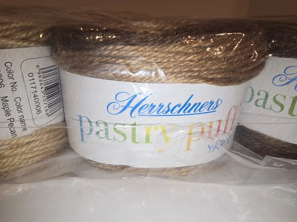 Herrschners PASTRY PUFF Yarn Cakes Medium Worsted DISCONTINUED Maple Pecan Lot 5 - Image 2 of 4