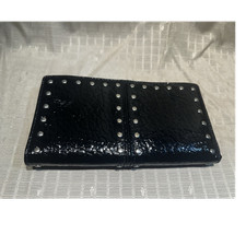 KORS Black Studded Women  s Folding Wallet, Logo Theme, Credit Card