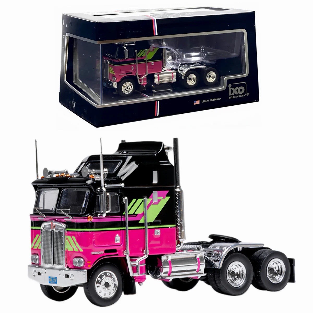 IXO Models 1976 Kenworth K100 Aerodyne Black And Pink 1/64 | eBay