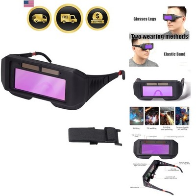 LCD Welding Glasses Safety Protective Solar Powered Auto Darkening Welding Go...