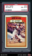1972 Topps #710 Jim Kaat In Action Twins HOF PSA 8 - NM/MT