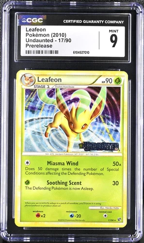 2010 Pokémon Leafeon Prerelease Undaunted #17 CGC 9 *STAMPED*