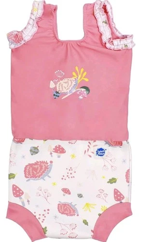 Splash About Happy Nappy Costume Reusable Neoprene - Forest Walk Pink, 6-14 Mth