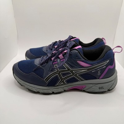 Asics Gel-Venture 8 Womens Navy Purple Trail Running Shoes 1012A708 Size 6.5