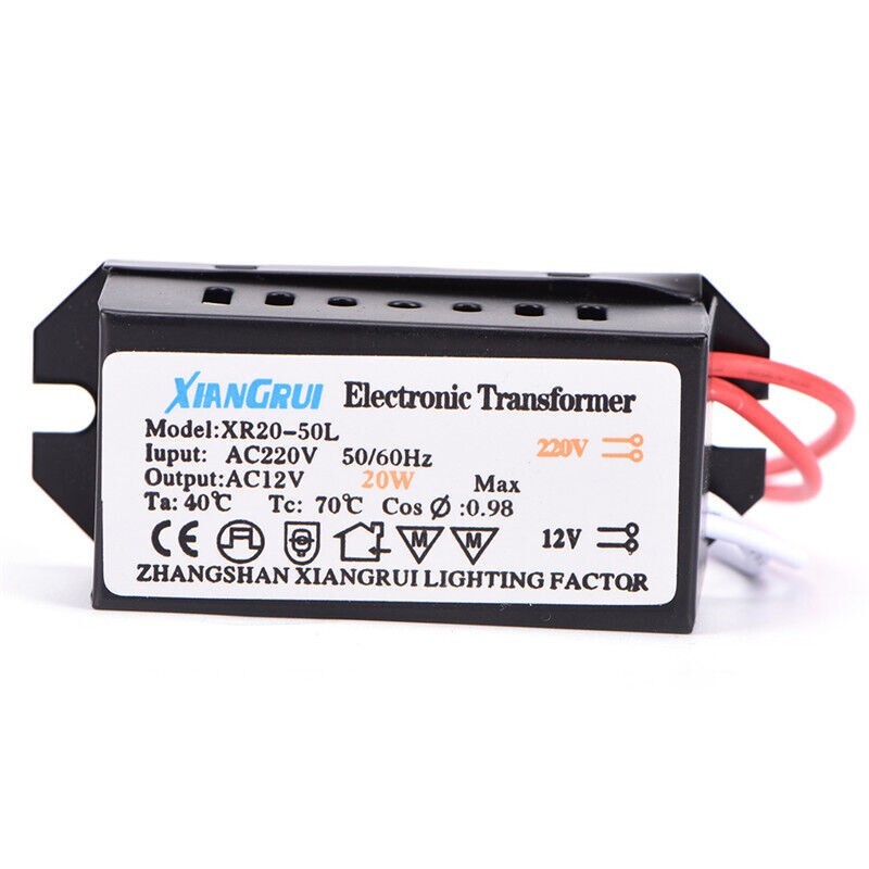 Transformador electrónico controlador fuente de alimentación LED 220V a 12V CA 20W