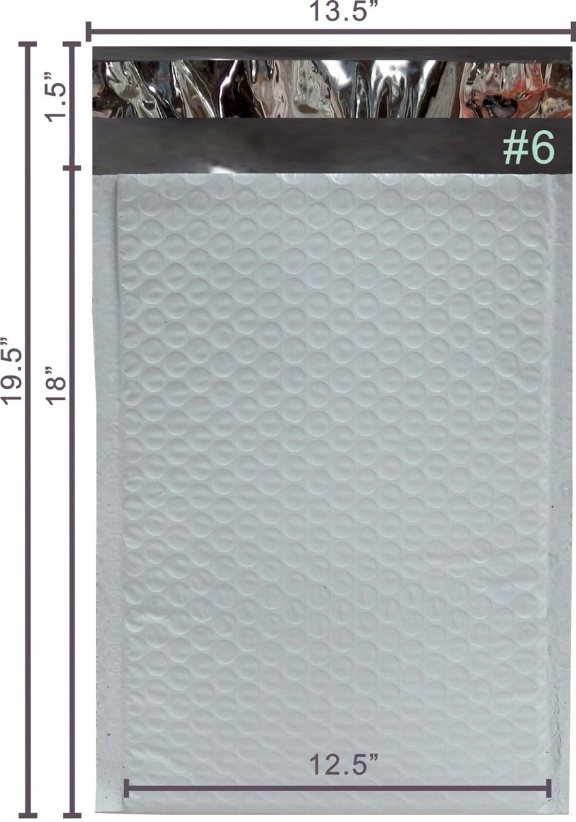 Enveloppes à Bulles PolycyberUSA #6 - Lot De 100, Intérieur 13.5x19 Pouces, Recyclables