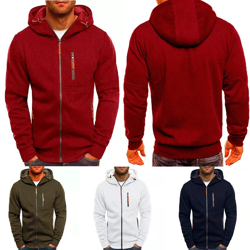 Mens zip through clearance sweatshirt
