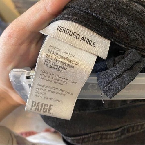 Paige Denim Jeans size 26 Verdugo Ankle Skinny Black Fog Gray - Picture 5 of 6