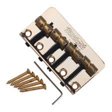 Wilkinson WBBC Bass Bridge Brass Saddles for 4-String P Bass/Jazz Bass,Gold