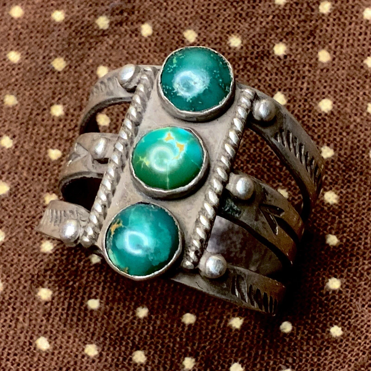 Old pawn shop turquoise mens rings