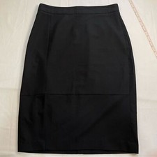 Zara Basics Black Pencil Skirt Front Slit Classic Minimalist Office Tailored M