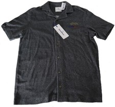NEW Mens S Roundtree  Yorke Caribbean Short Sleeve Button Shirt Gray MSRP 70