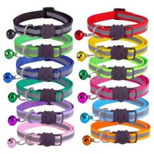 Reflective Breakaway Cat Dog Pet Collar Kitty Puppy Cute w/Bell 5.9-9.1 in 1 pc
