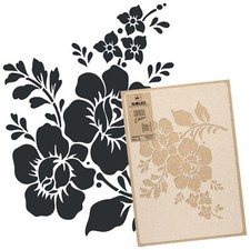 Reusable PLASTIC Wall STENCIL Template / 17.7"x25.6" or 25.6"x37.4" / FLOWERS 1