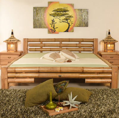 Bambusbett 180x200 Koh Tao Natur Bambusmbel Bambus Bett Doppelbett  Holzbett | eBay.de