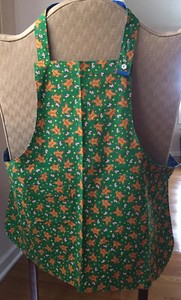 Reversible Christmas Apron Gingerbread Men Candy Canes
