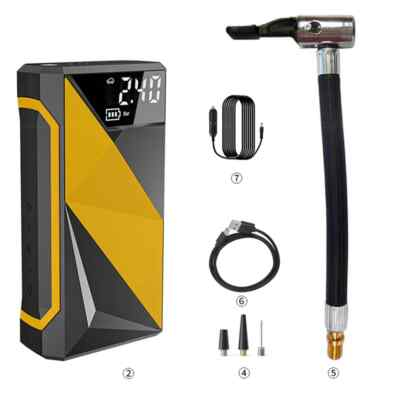 #ad Car Inflatable Pump Wireless Portable Car Tire Electric Pump High Pressure Flush $122.24