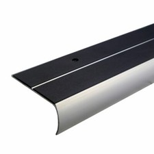 Aluminium Anti Slip Bullnose Stair Nosing 85x40mm Double Insert Step Edge Trim