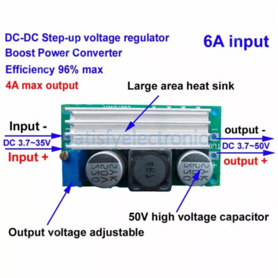 DC-DC 3.7-35V to 5V-50V 12V 24V 36V Converter Step Up 50W 6A Power Supply Module