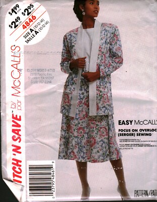 4846 Vintage McCalls SEWING Pattern Misses Unlined Cardigan