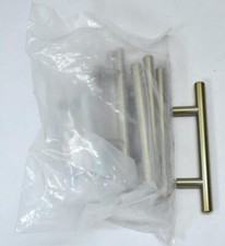 Lot of 10 Satin Brass Bar Cabinet Drawer Door PUlls 3" Center To Center