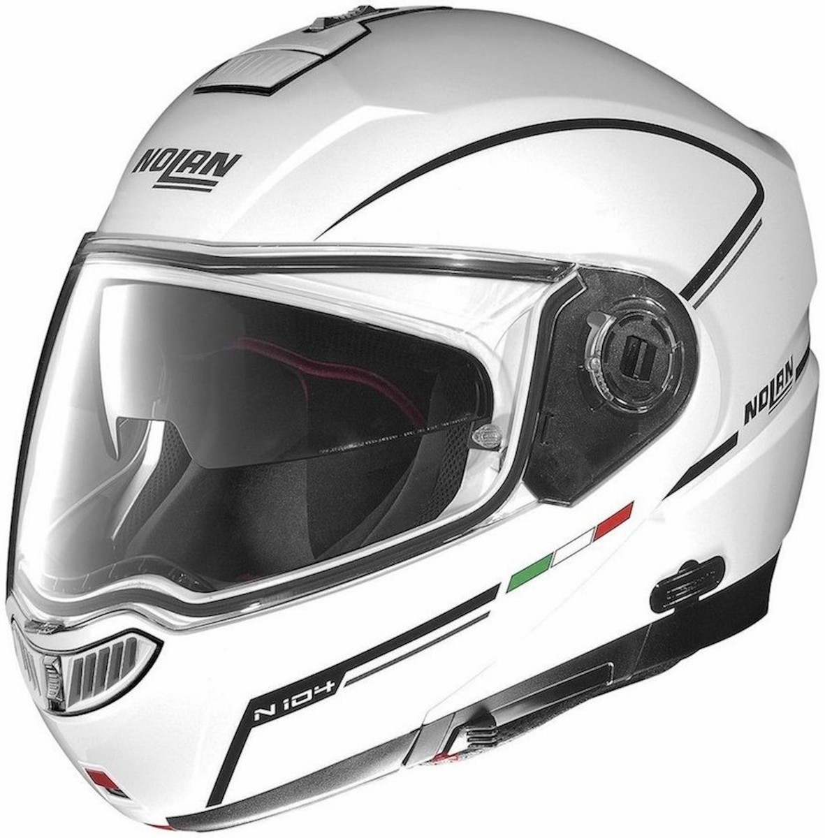 n104 nolan helmet HELMET NOLAN N104 EVO STORM N-COM METAL WHITE 017 XXS