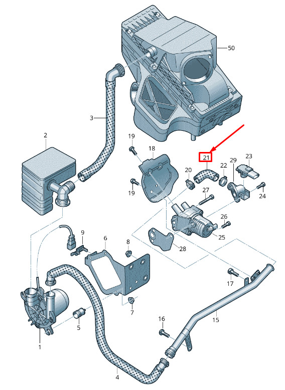 Durite coudée pour moteur Audi A6 Avant C7 06H133817