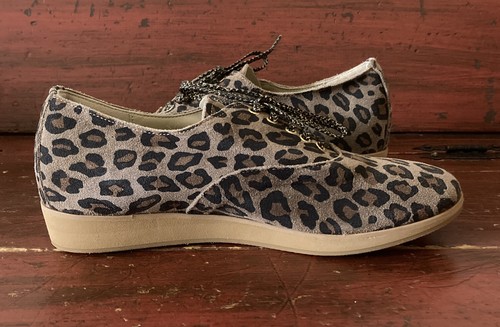 Anniel Scarpine da Balletto Italiane Brown Leopard Animal Print Oxfords EUR 37 - Picture 7 of 12