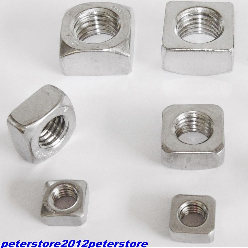 Tuercas cuadradas DIN 557 acero inoxidable A2-70 M5 M6 M8 M10 M12 M16 tuercas cuadradas