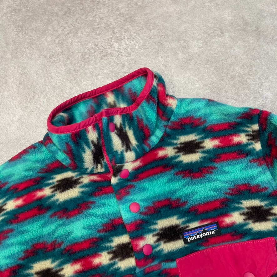 Patagonia Snap T Fleece Mens XS Aztec Synchilla FA15 Wild Desert Jumper, Green image 8