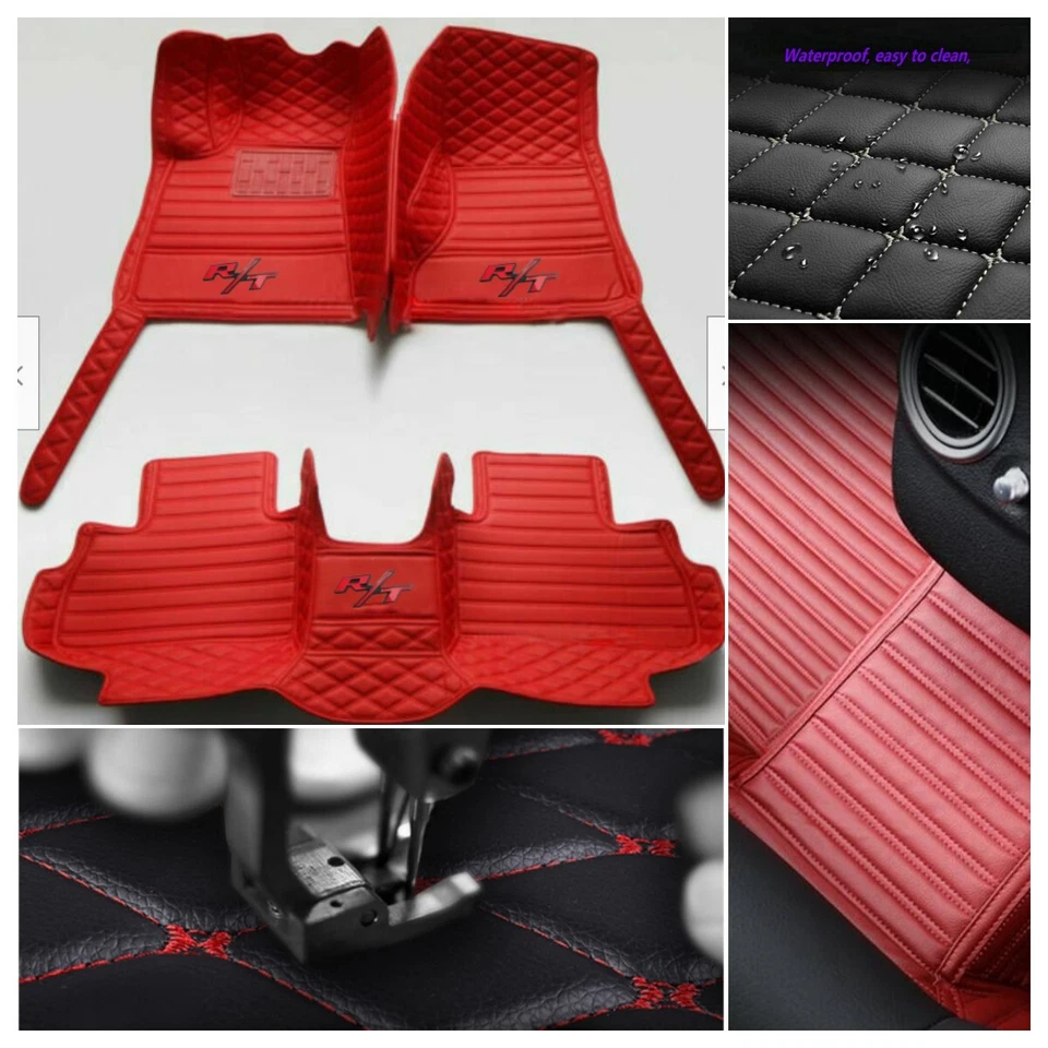 For Dodge Charger Challenger Car Floor Mats RT Carpets Leather Waterproof Rugs Foto 3 de 4