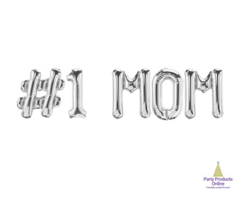 #1 MOM Letter Balloon Banner - Gold, Rose Gold and Silver - Picture 1 of 7
