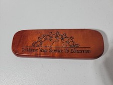 Rosewood Pencase "Service To Education" Engraved W/ Pen, Teacher Gift