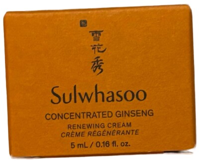 Sulwhasoo Concentrated Ginseng Renewing Cream~ Travel Size 0.16 Oz New