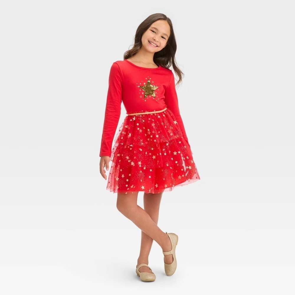 open lace back dress 1950s Vintage Red Polka Dots Square Collar Swing Dress, Red / M