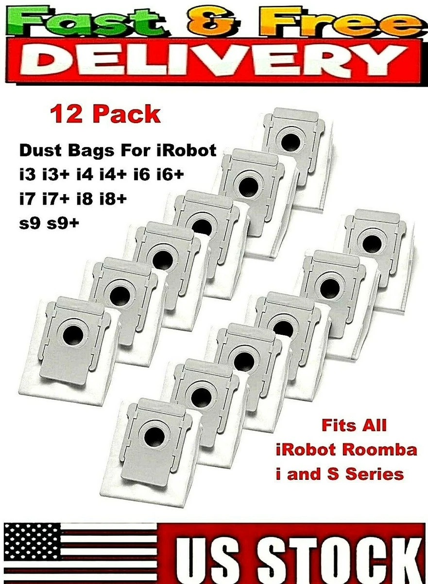 Lot de 12 Sacs d'aspirateur pour iRobot Roomba i7 i7+ i3 i3+ i4