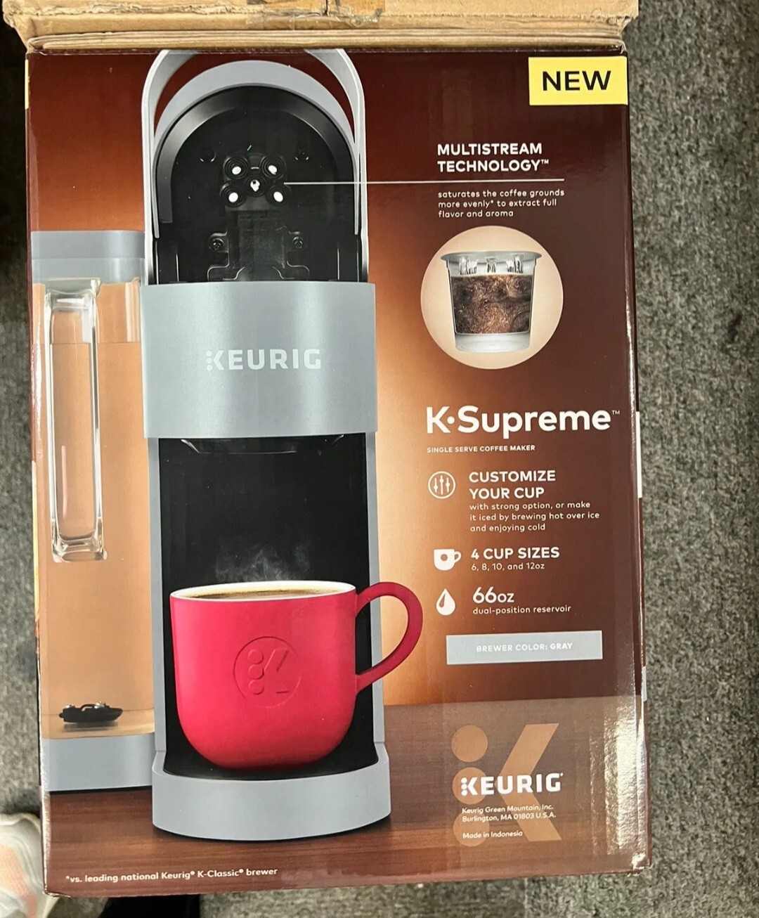 Keurig Coffee Maker K-Supreme Single Serve K-Cup, Keurig Machine Gray