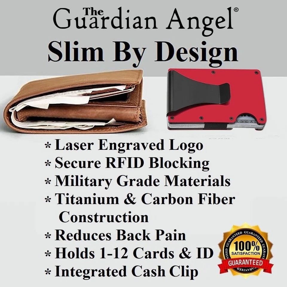 Custom Milwaukee Tool Mens Titanium Carbon Red RFID Blocking Engraved Wallet D7 - Image 3 of 4