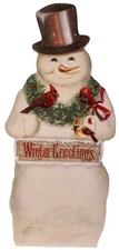 Boardwalk Original 18” Winter Greetings Snowman Made in the USA Hand Signed