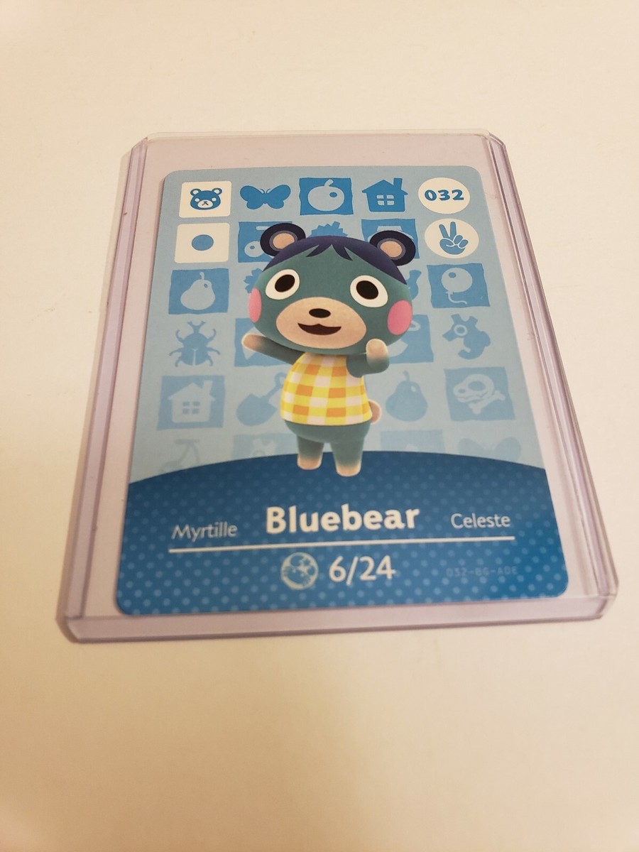 Bluebear # 032 Animal Crossing Amiibo Card AUTHENTIC Series 1 NEW
