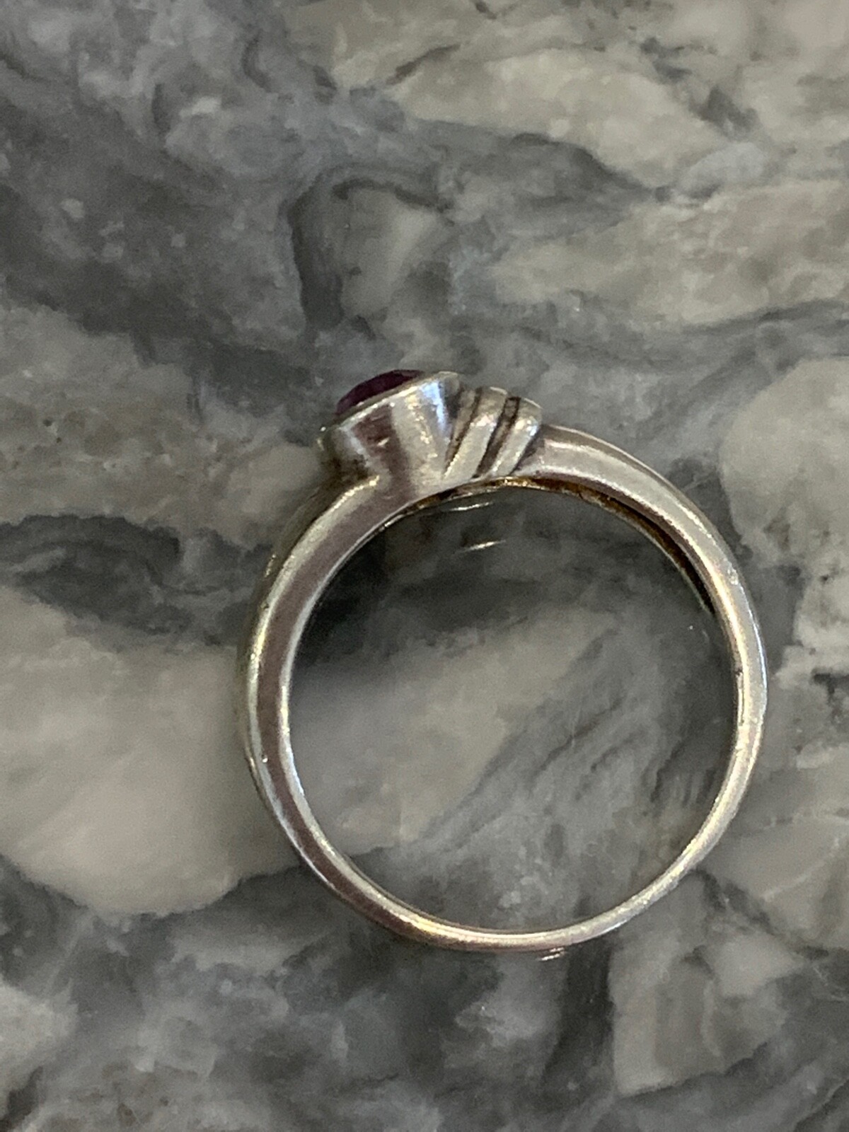 Vintage Solid Silver Tested Ring Set with Amethys… - image 4