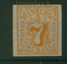Hamburg Mi # 6 ungebraucht ohne Gummi sieben Schilling orange (61082)