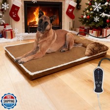 Heated Dog Bed for Large Dogs 40x27 inches, Indoor Dog Couch Heated Pet Bed, ...
