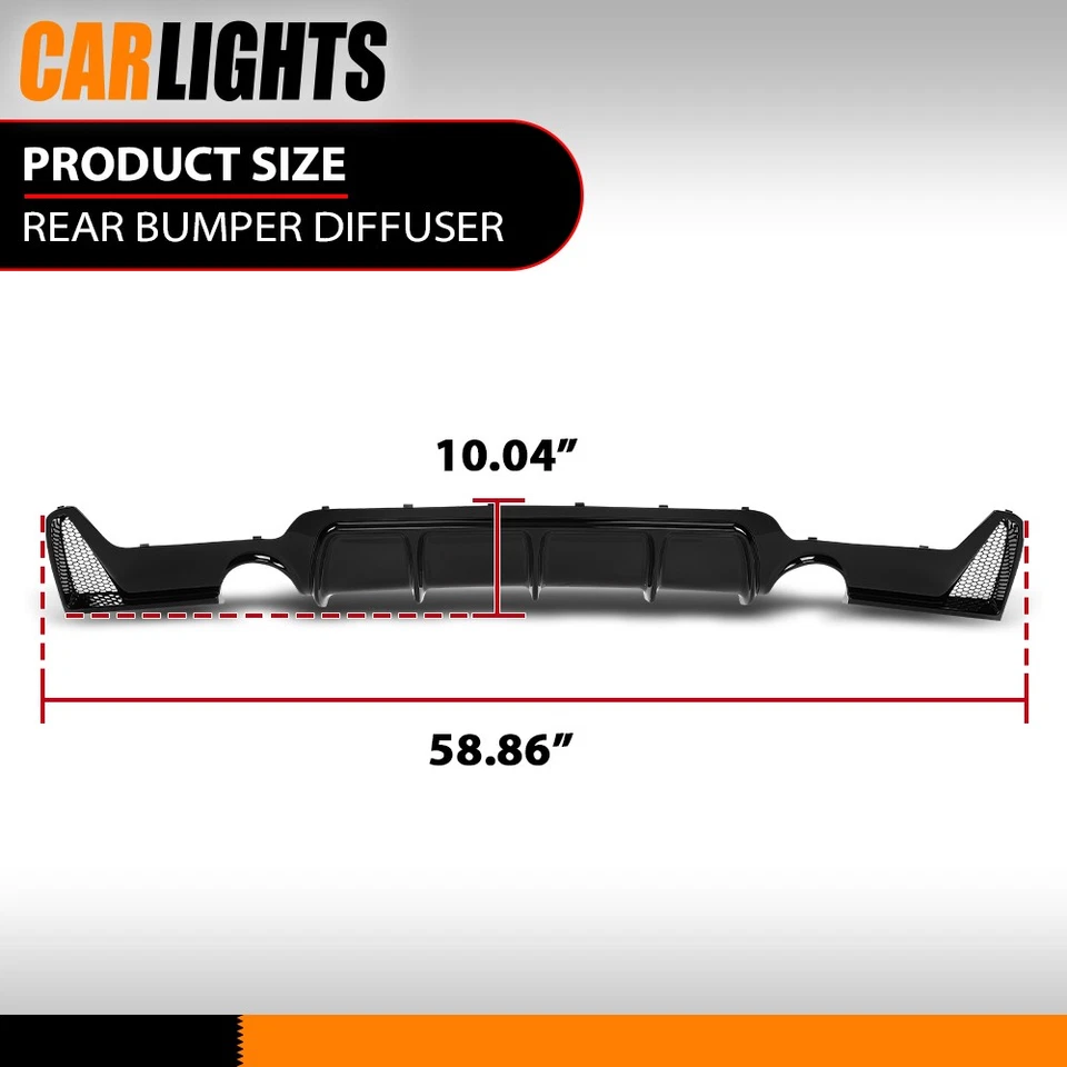 Fits 2014-2020 BMW F32 F33 F36 428i 435i M Sport Glossy Black Rear Diffuser Lip Foto 3 de 4