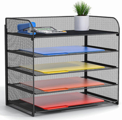 Legal/A4 5 Tier Paper Organizer,Paper Tray Holder for Desk,Letter Size File Hold