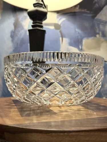 Waterford Crystal Bowl Giftware 8" Round Diamond Pattern 8in Ireland Vintage