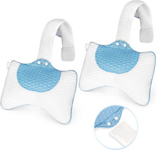 3D Mesh Hot Tub Pillow Ergonomic Neck Adjust Strap Quick Dry Spa Tub Cush  2-Pa